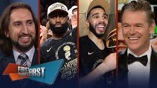 Celtics win 2024 NBA Finals Brown awarded MVP & Tatum silence doubters?  NBA  FIRST THINGS FIRST