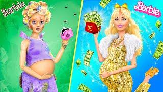 Rich vs Broke Barbies with Their Babies  32 Dolls DIYs