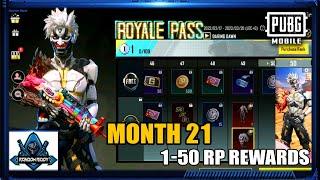 PUBGM New Royal Pass M21 RP 1-50 Full REWARDS Final LEAKS 