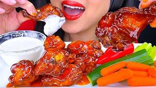 ASMR CHICKEN WINGS *EXTRA SAUCY* SAVORY EATING SOUNDS EATING SHOW  ASMR Phan