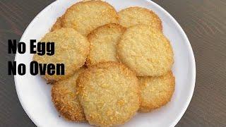 No Egg No Oven Coconut Cookies Recipe  eggless coconut cookies  biscuits without Oven  biscuits