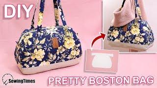 DIY PRETTY BOSTON BAG  large capacity handbag tutorial & pattern sewingtimes