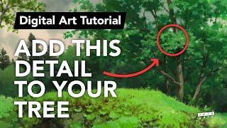 How to make Anime-Style Tree  Digital Art Tutorial
