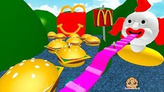 Giant Happy Meal & Burgers  Roblox McDonalds Obby - Fast Food Restaurant Online Game Video