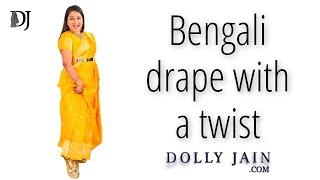 Bengali drape with a modern twist  Dolly Jain Saree Draping