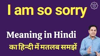 I am so sorry meaning in Hindi  I am so sorry ka matlab kya hota hai