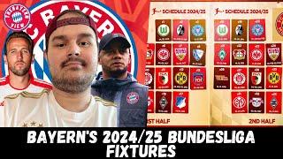 Reacting to Bayerns 202425 Bundesliga fixtures - Bayern Munich News