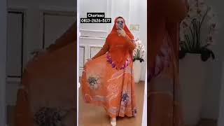 Baju Gamis Syari Terbaru 2023 Warna Orange  0813-2626-5177