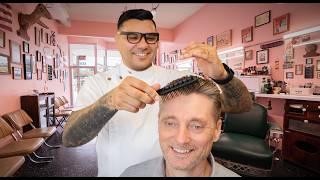  Relaxing Haircut At Super Cozy Local Orlando Pink Barbershop  Eleanor’s Barber Shop