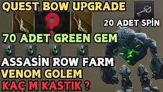 ASSASİN ROW FARM VENOM GOLEM KAÇ M KASTIK ? İNFERNO - QUEST BOW UPGRADE -70 GREEN GEM - RİSE ONLİNE