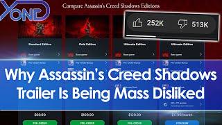 Assassins Creed Shadows trailer mass disliked Ubisoft lock quests behind pricey editionspreorder
