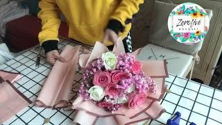 10 Roses wrapping tutorialsimple wrap flower bouquet