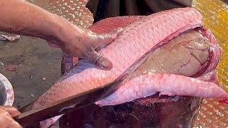 Amazing Fish Cutting Skills  Rohu Fish Cutting With Huge Eggs In Fish Market