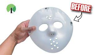 Make Dollar Store Mask TEN TIMES BETTER BRILLIANT Hack  DIY Jason Horror Craft Makeover