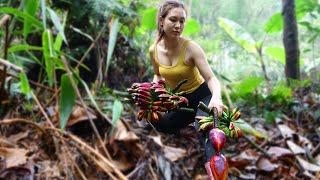 Secret process of harvesting wild bananas - Processing and drying  Ngân Daily Life