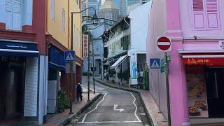 Chinatown Singapore in the morning  4K Video