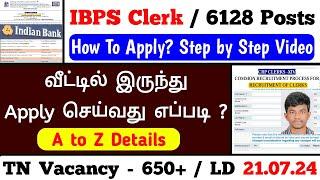 how to apply ibps clerk online 2024 in tamil  how to apply ibps Clerk 2024 tamil  form fillup 2024