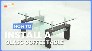 How to Install the Rectangular Tempered Glass Coffee Table End Side Table  HW67545 #costway #howto