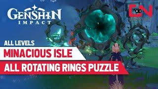 All Minacious Isle Rotating Ring Puzzle - Hymnal Rings ALL LEVELS Solutions