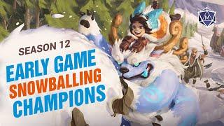 BEST Early Game CHAMPIONS FOR EACH ROLE to Snowball and CARRY in Season 12