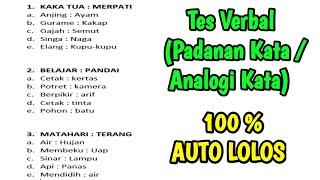 Tes Verbal  Padanan Kata  Analogi Kata 