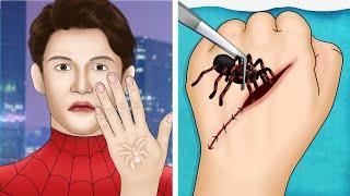 ASMR Animation Help Spider-Man get the spider off the back of his hand