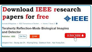 How to download IEEE research papers for free How to download IEEE paper free without access 