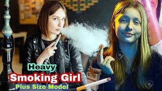 Heavy Smoking Girl Plus Size Model Teenagers  Blonde Girl Smoking Cigarettes @WorldTopModel