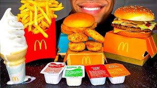 ASMR McDonalds Ice Cream Cone Cheesy Quarter Pounder Chicken Nuggets Fries Fish Fillet *BIG BITES*