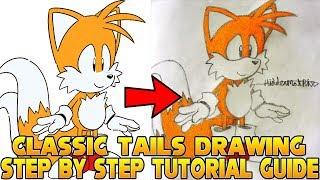 How To Draw Tails - Step By Step Tutorial - Classic Tails Style