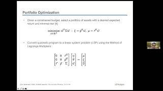 Webinar NISQ-HHL Portfolio Optimization for Near-Term Quantum Hardware