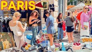 Paris France  Food & Flea Market PARADISE 2024 Paris Walk 4K