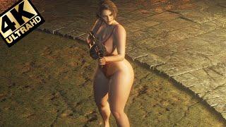 Resident Evil 3 Remake Jill Valentine in Curvy Baywatch Swimwear - PC Mod 4K 60fps