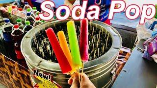 Street Food Soda Pop Ice Cream  Coca Cola Ice Stick PepsiFantaCokeSprite Thai Street Food