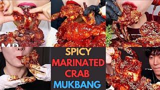 ️Spicy Crab Mukbang Marinated Crab Mukbang ASMR  Seafood Mukbang  MUKBANG COMPILATION️