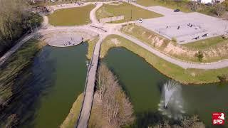 Luftaufnahme des Bürgerparks in der Gemeinde Molbergen - Landkreis Cloppenburg - Drohne