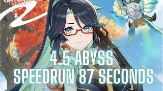 Xianyun 87s Speedrun  4.5 Spiral Abyss  Top half