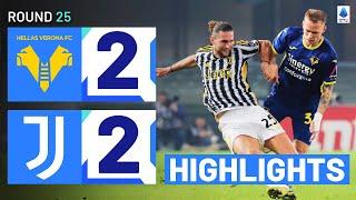 VERONA-JUVENTUS 2-2  HIGHLIGHTS  Juve held back in 4-goal thriller  Serie A 202324