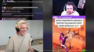 xQc Dies Laughing at Prime LosPollosTV on Fortnite