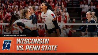 Wisconsin vs. Penn State 2023 NCAA volleyball third round highlights