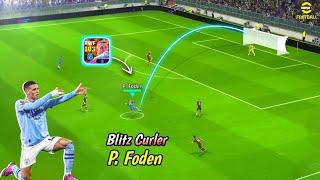 Blitz Curler Foden Review in eFootball 24 Mobile  Worth For 12k Coins? Blitz Curler Foden 