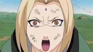 Naruto use the first rasengan to protect Tsunade