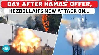 Day After Hamas Briefed Hezbollah Lebanon Group Launches Massive Rocket Attack On Israel  Gaza War