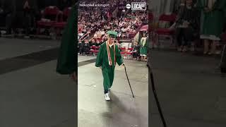 Quadriplegic student applauded by peers while accepting diploma