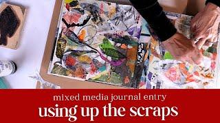 Using Up Scraps  Mixed Media Art Journal Entry Full Length No Talking