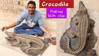 Making a Big Crocodile with clay  mitti ki magarmach  clay art animals