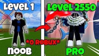 NOOB To MAX LEVEL With NO ROBUX in Blox Fruits FULL MOVIE