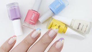 Pastel Renk Ojeler - Beyaz Oje Nail Art Deseni