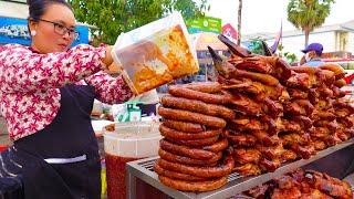 So Yummy  Popular Khmer Stuffed Sausages in Siem Reap  Cambodian Street Food