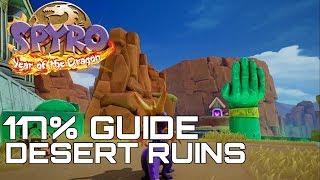 Spyro 3 Year Of The Dragon Reignited 117% Guide DESERT RUINS ALL GEMS EGGS...